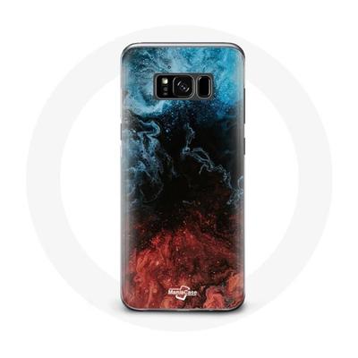 Coque Pour Samsung Galaxy S8 Fond De Texture Abstraite Rouge Noir Bleu