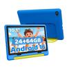 Android 16 Kindertablett, 10,1 Zoll, 24 GB RAM + 64 GB ROM, Schutzhülle mit Ständer