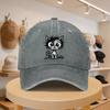 Mens Baseball Cap with Cute Cartoon Black Cat Fashionable Casual Adjustable Hat for SpringAutumn Outings Travel Beach Vac