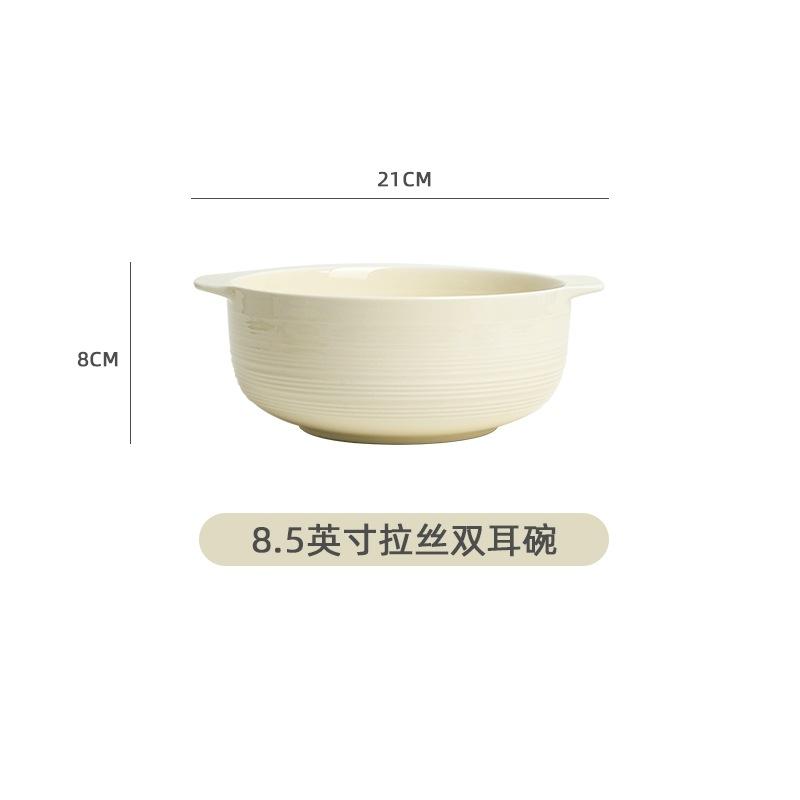 Creative Brushed Ceramic Tableware Cream Nordic High-Value Ceramic Dishes And Chopsticks Household Tableware Housewarming Set