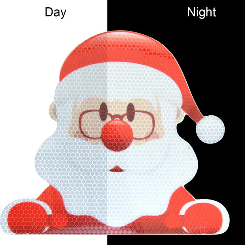 Weihnachtsdekoration Autoaufkleber Magnetischer Aufkleber Kühlschrankmagnete Weihnachtsmann Schneemann Elch Reflektierender Aufkleber Autodeko
