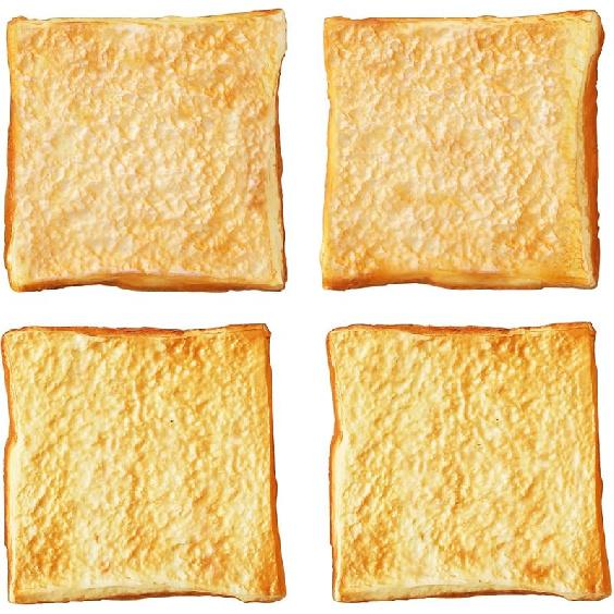 4 Slices of Artificial Toast Fake Slice of Toast Realistic Fake Food for Display Faux Toast Model for Decoration Faux Food Props Toast(pack of 4)