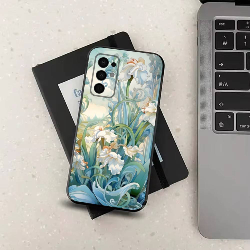 Botanical Art Painting For Samsung Galaxy A53,31,52,72,41,22,73,32,71,Note,J7,8,9,5G Soft Black Silicone Phone Case