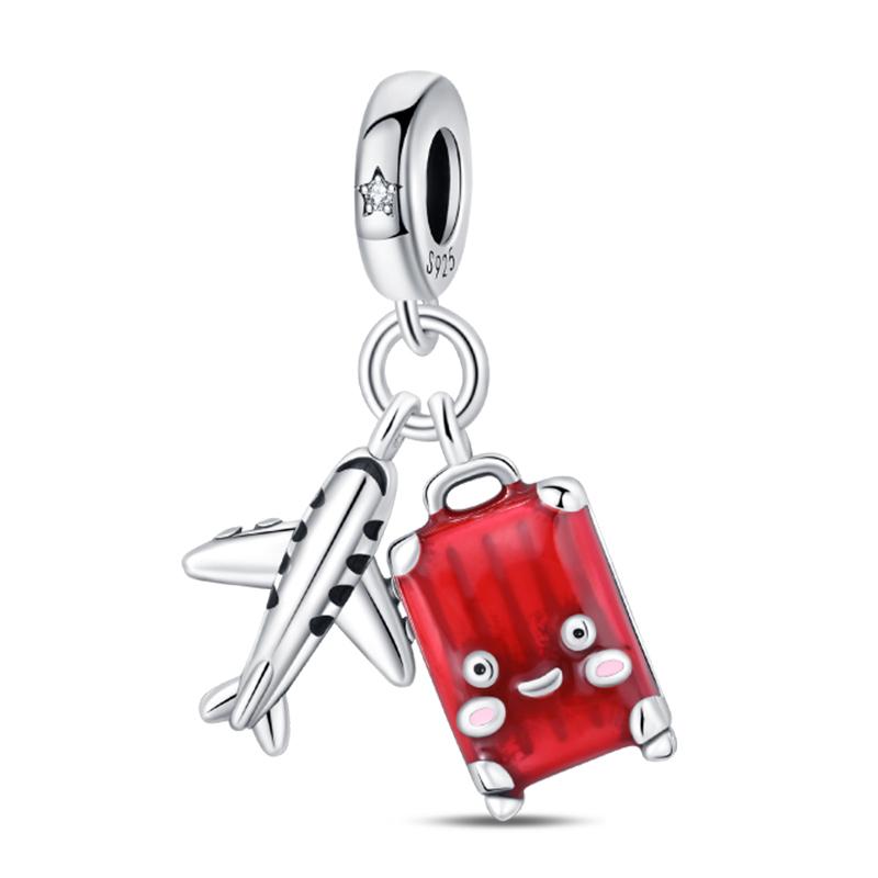 Charms Fit Pan S925 Silver American Style USA Eagle Independence Day Camera Passport Beads Original Bracelets DIY Fine Jewelry