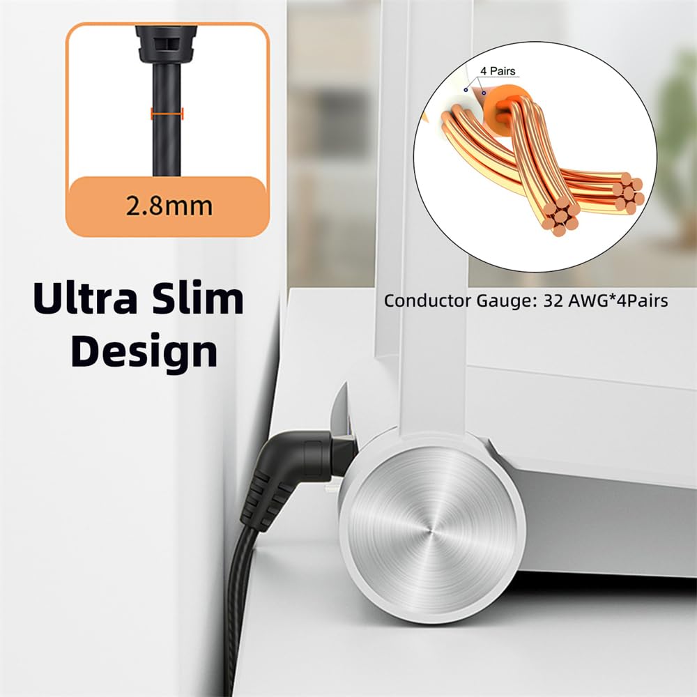 Cablecc 360 Degree Rotating CAT6 UTP Male To Male Rotating Cable with RJ45 8P8C 1000Mbps LAN Ethernet Network 25cm Adapter,