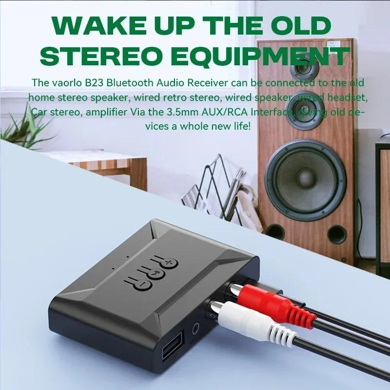 Bluetooth 5.4 Audio Receiver Wireless U Disk RCA 3.5mm AUX USB Stereo Music Adapter with Mic For Car Kit Amplifier Wired Speaker