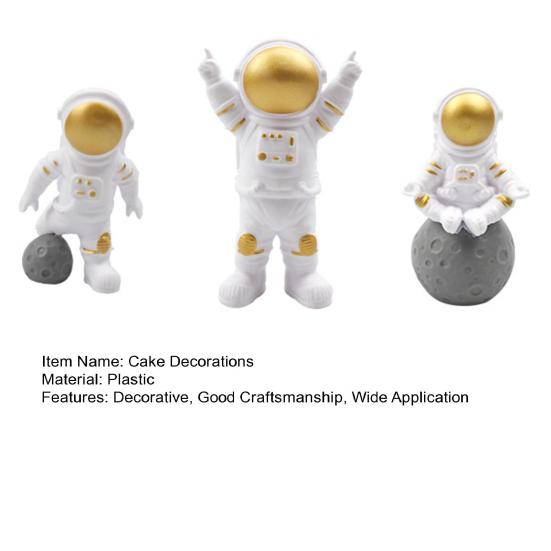 3 buc Decoratiuni pentru tort Aplicații largi Reutilizabile de lungă durată Atrăgătoare Creative DIY Noutate Tort de aniversare Decorații pentru astronauți Rechizite pentru petreceri