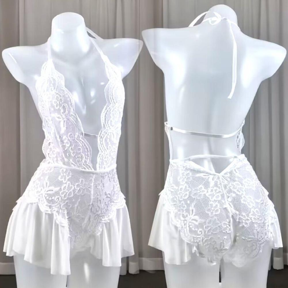 Hanging Neck Sexy Clothing Dress Camisole Lace Corset Skirt Elegant Sexy Lace Bodysuit Ladies