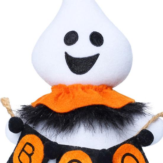 Halloween Plush Ghost Figurine Cute Small Ghost Statue Handmade Ghost Doll Table Ornaments for Halloween Home Decor