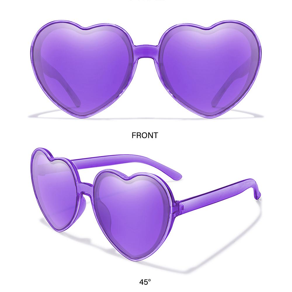 Halloween Cosplay Heart Sunglasses for Women UV400 Protection Clout Goggle Heart-Shaped Sunglasses