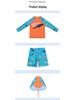 Korean Style Boys' Cartoon Shark 3-Piece Swimsuit Set: Long Sleeve, Shorts, Sunscreen, Breathable
