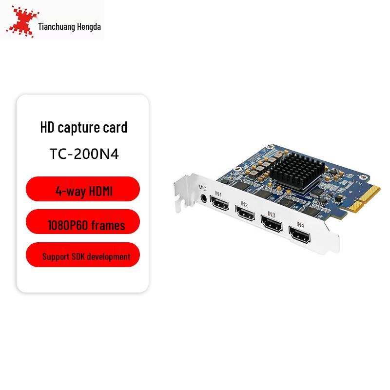 

TCHD TC-200N4 HDMI PCIe Карта захоплення з 4 входами