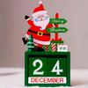 1Pc Santa Claus Christmas Tree Gift Wooden Calendar Desktop Decoration Ornaments  Wooden Calendar Ornaments for Home Decoration