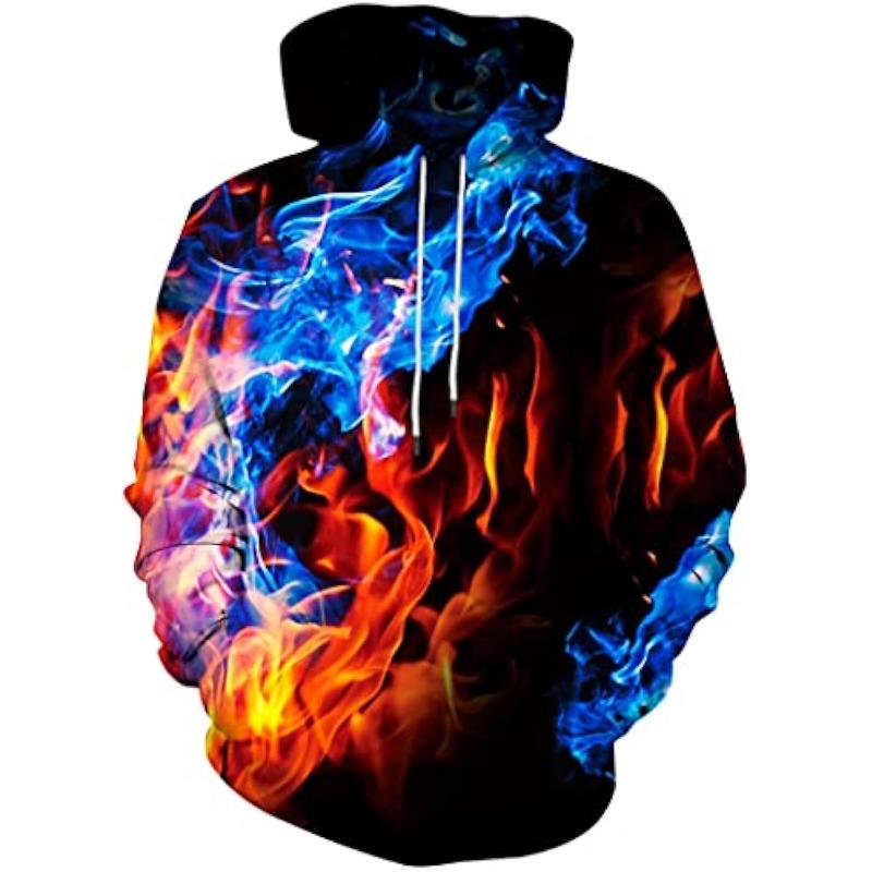 3D Novelty Hoodies for Men Cool Graphic Pullover Sweatshirts with Pockets