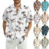 Chemise Décontractée Ample à Manches Courtes et Imprimé Hawaïen pour Homme