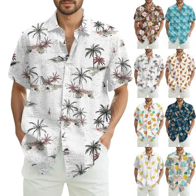 Men's Fashion Casual Loose Hawaiian Print Short-sleeved Shirt