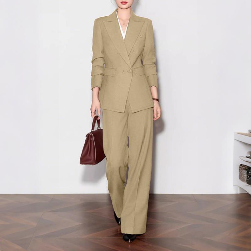 ZANZEA Trajes casuales de dos piezas para mujer con blazer de manga larga y pantalones