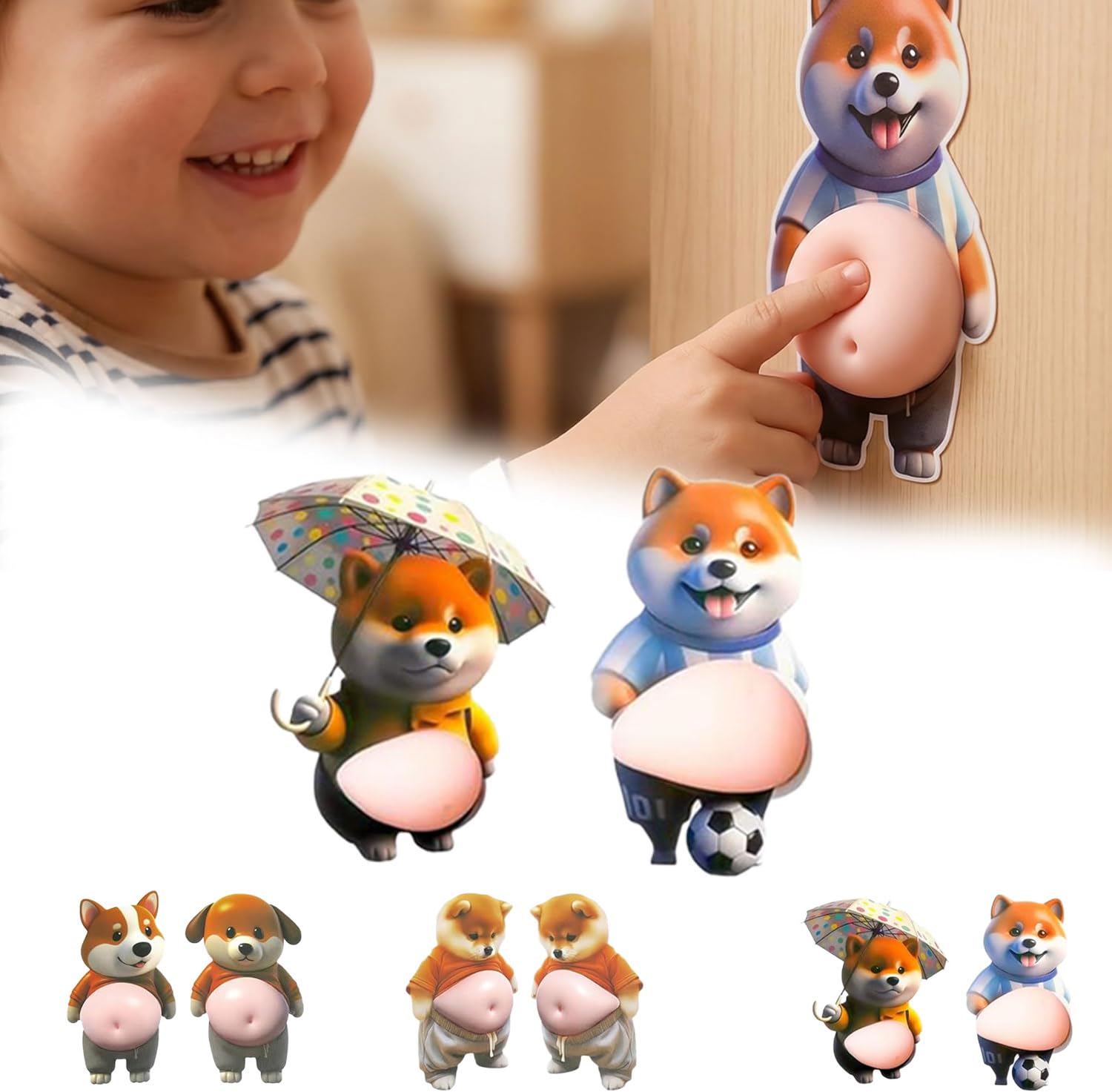 

FUYUERO New Dog Soft Squishy Cute 3D Squishy Sticker Book for Cell Craft Supplies Chubby Dog [2026 Model] Stickers, 3D, Belly, Stickers, Stickers,