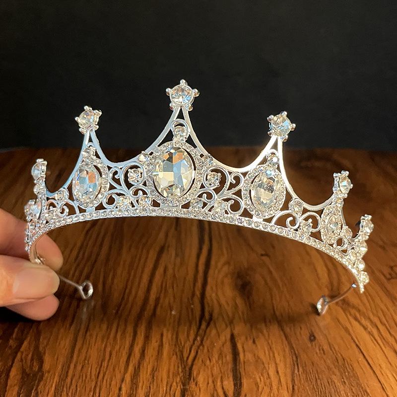 

Girls Rhinestone Bridal Crown Headpiece for Weddings and Performances серебряный
