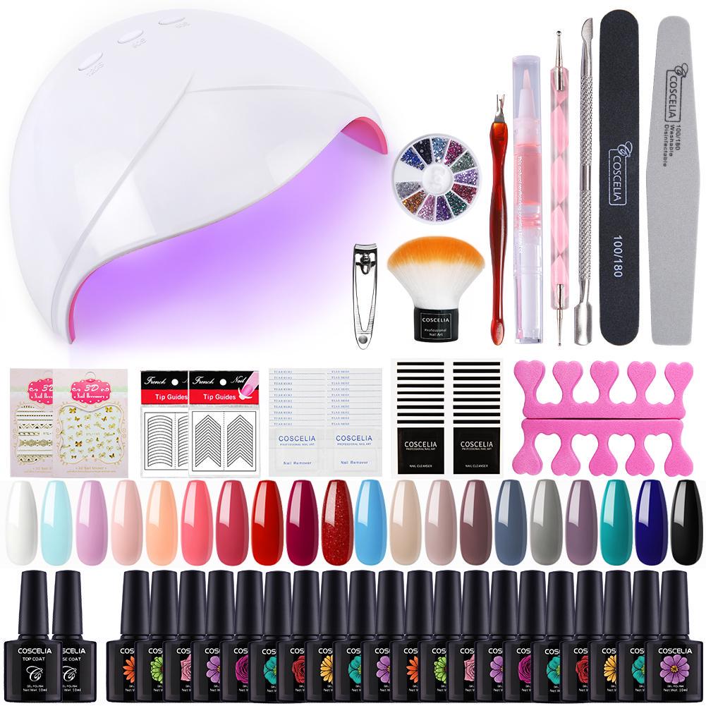 Buy COSCELIA 20 Colors Gels 36W Nail Lamp Dryer UV LED Soak Off Polish