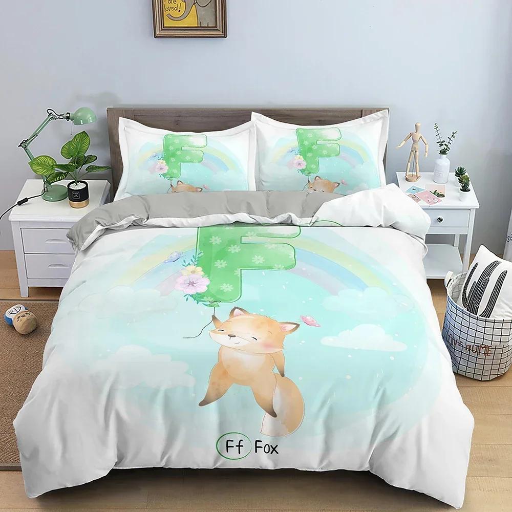 Cartoon Pattern Comfortable Duvet Quilt Cover Pillowcase Bedding Set Children Bedroom Decoration Home Textile