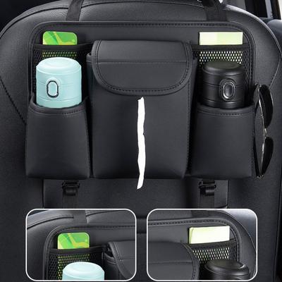 Car Back Seat Organizer Automotive Rear Storage Pocket Truck Storage Pocket With Two Cup Holders Large Capacity Car Seat Back