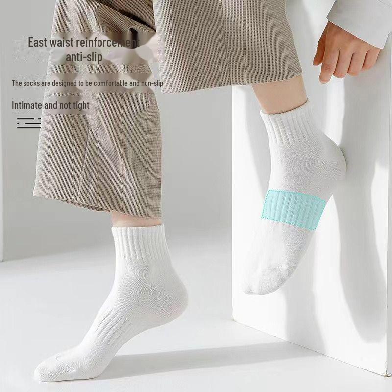 Men's and Women's Thick Cotton Sweat-Absorbing Deodorant Sports Socks for Autumn and Winter