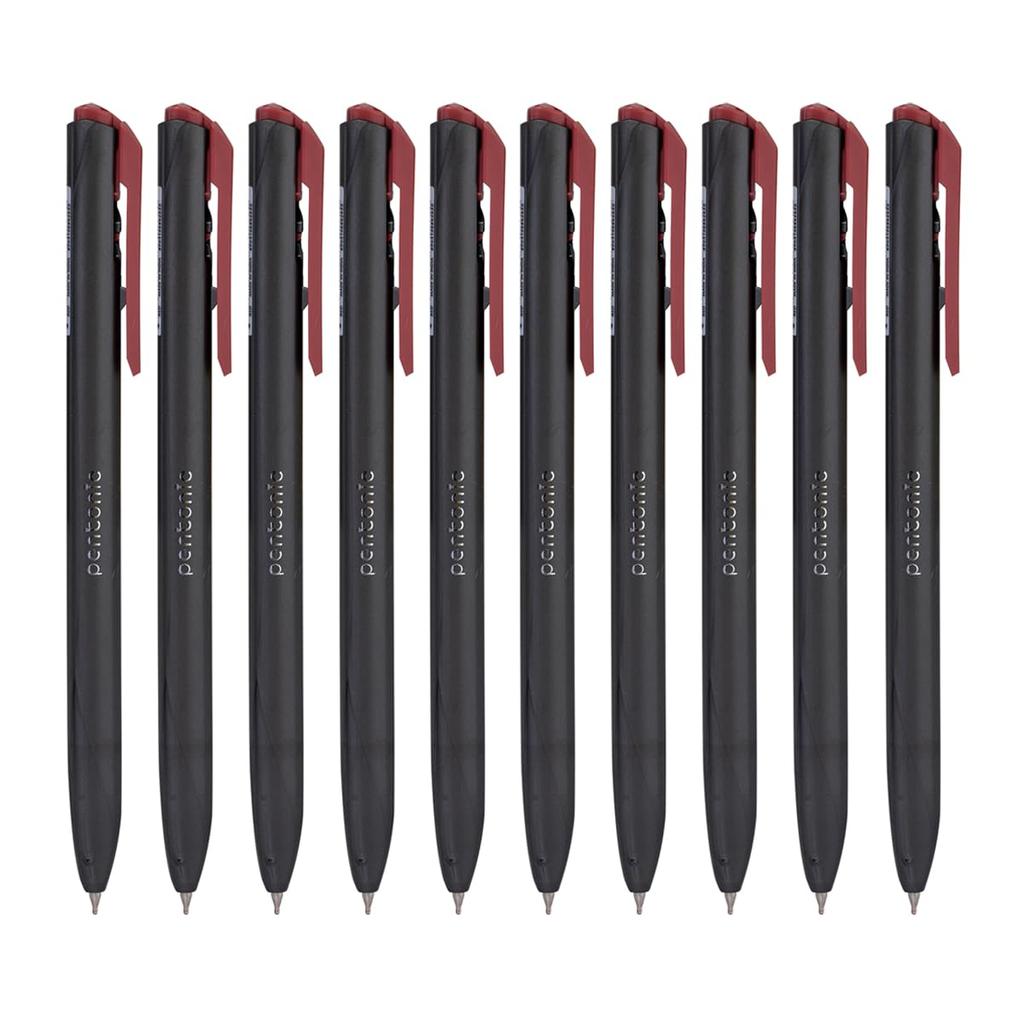 Pentonic 0.7mm Switch Retractable Ball Point Pen Red Ink Pack of 1 X 10pcs for Office, Home & School Writing