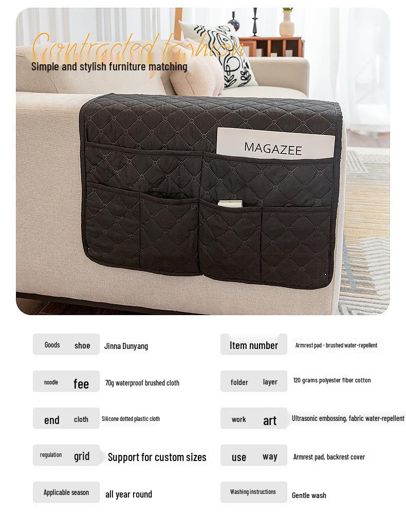 Multifunctional Sofa Armrest Organizer with Storage Pockets for Magazines and Remotes