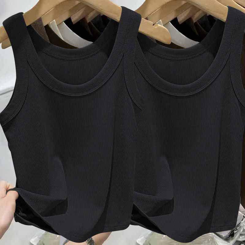 Modal Ribbed Spaghetti Strap Tank Top - Women's Versatile U-Neck Solid Color for Spring/Summer, Sports, Yoga, Base Layer.