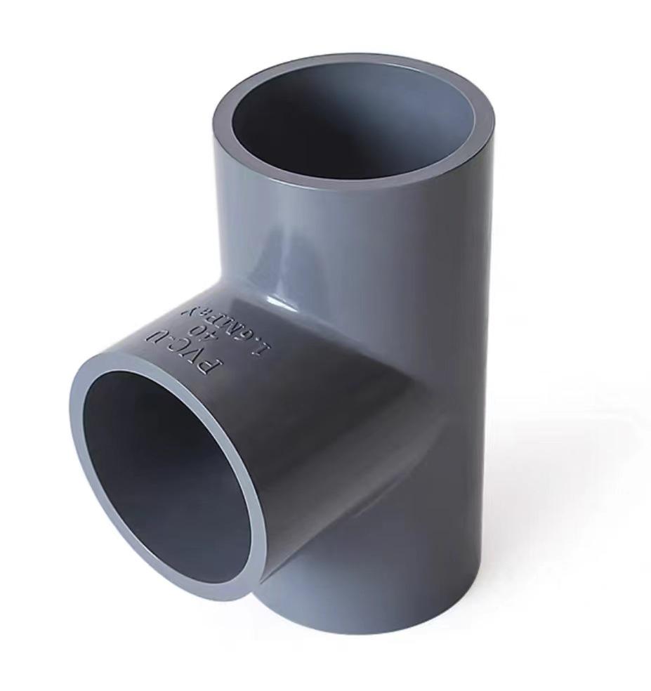 

White-Gray PVC Three-Way Tee for Aquarium Water Supply - 20 to 110mm