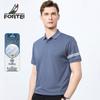 FORTEI Herren 7A Antibakterielles Kühlendes Color-Block Streifen Piqué Poloshirt