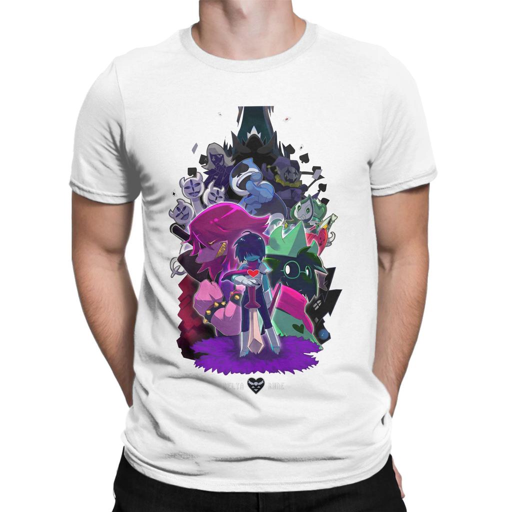 Men Deltarune Cartoon Funny T Shirts  100 Cotton Clothing Cool Short Sleeve O Neck Tees Big Size TShirt