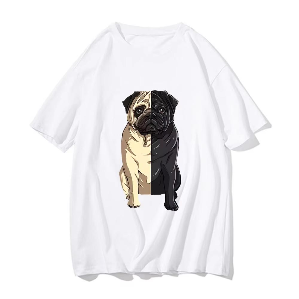 Lovely Cartoon Animal Tshirt Design Pattern Printed Unisexs Sweatshirt Summer Minimalist Casual Sports Loose Short Sleeve Tshirt