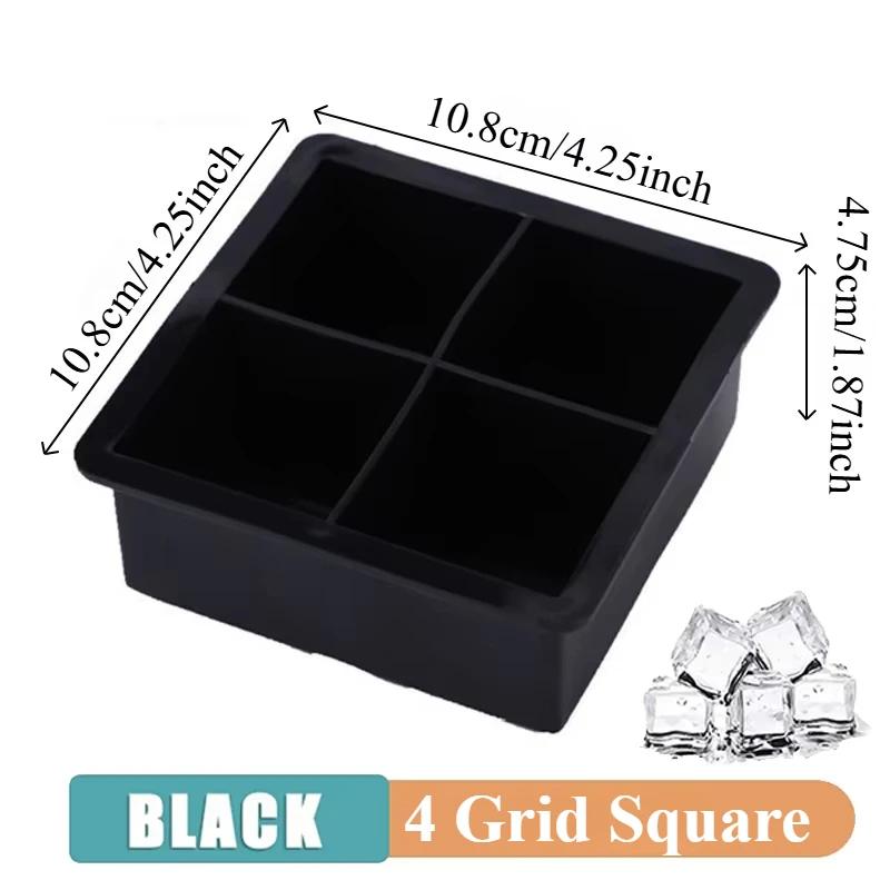 4/6/8 Grid Food Grade Reusable Ice Maker Ice Ball Maker Silicone Ice Cube Mold Tray DIY Freeze Ice Maker Square Ice Tray Mold