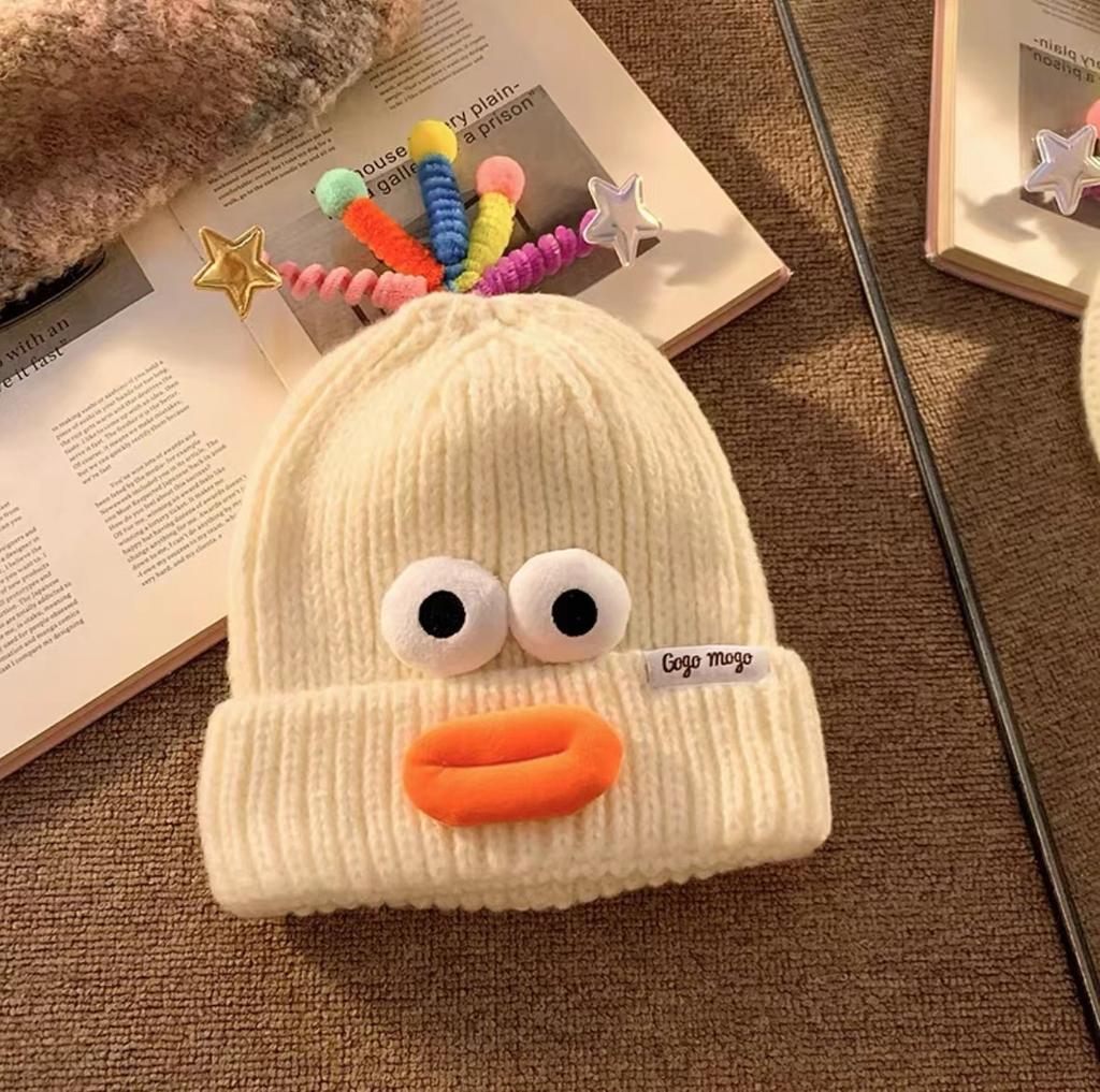 Style Versatile Hat Cute And Funny Big Mouth Womens Warm Hatscaps Knitted