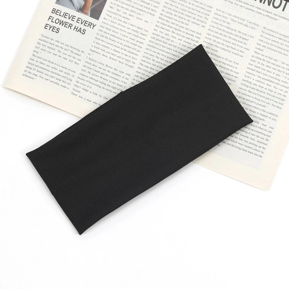 

Женская однотонная повязка на голову для йоги, вязаная, эластичная, тюрбан, для макияжа, обруч для волос, винтажная модная повязка для волос, аксессуары One Size