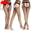 Women's Sexy Hollow Out Stocking Sexy Pantyhose Black Mesh Open Crotch Hosiery Female Long Fishnet Stockings