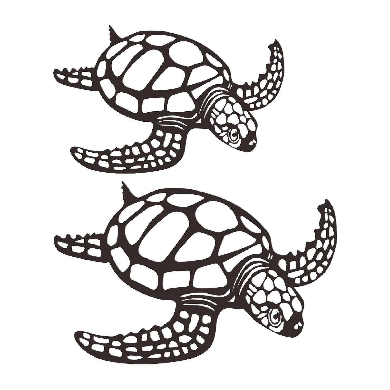 

Turtle Ornament Wall Sculpture Decorative Crafts Beach Theme Decor Metal Animal 30x28cm