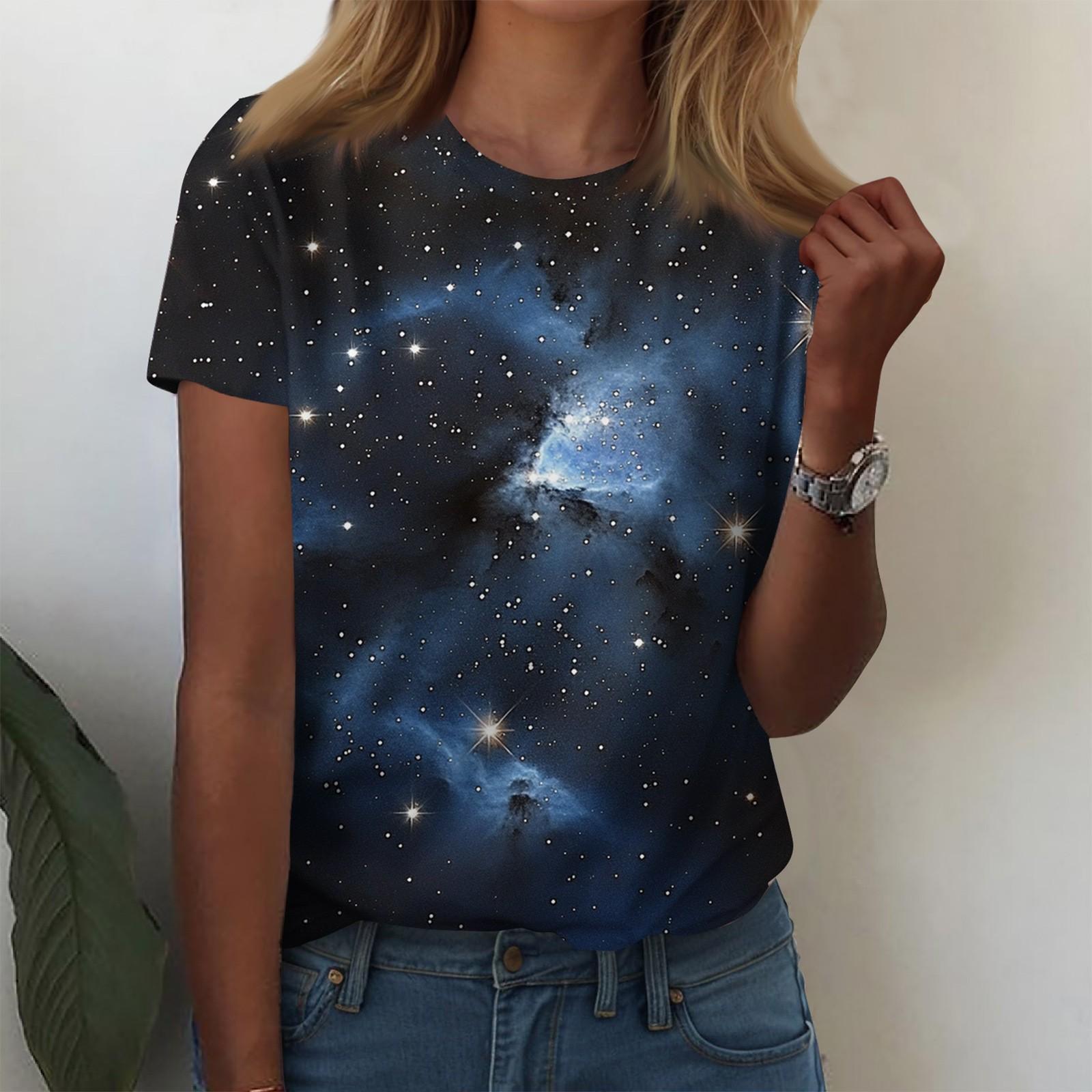 

Рубашки с коротким рукавом для женщин, милые топы, футболки с рисунком, блузки, повседневные базовые топы больших размеров, пуловеры L тёмно-синий