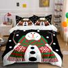 Snowman with Red Green Scarf Bedding Duvet Cover Set Duvet Cover Pillowcases  (1*Duvet Cover 2*Pillowcases, Without Duvet Insert)
