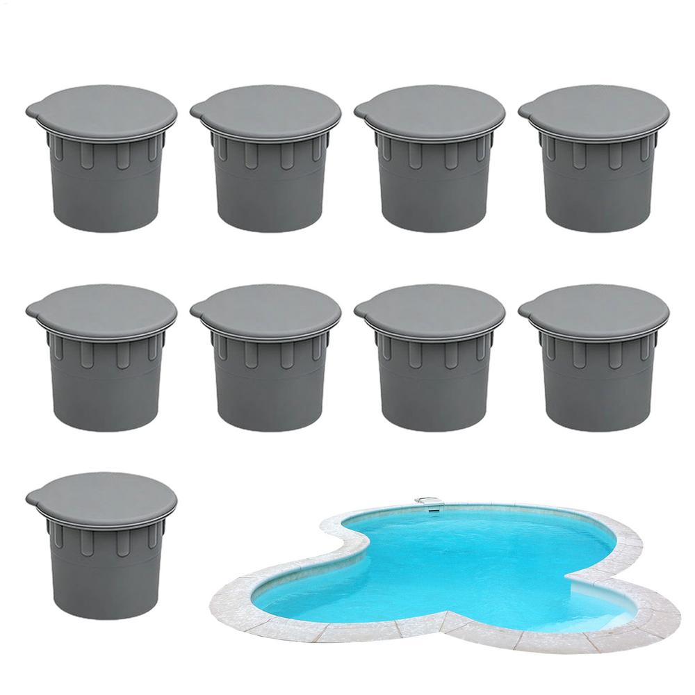 

Pool Safety Fence Hole Covers 10 Pieces Deck Ground Protector Ground Pool Fence Hole Cap For Residential Commercial Backyard небесно-голубой