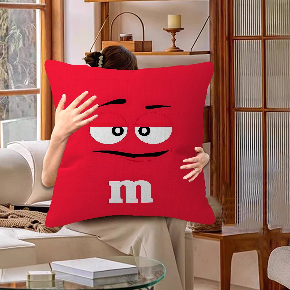 M&Ms Chocolate Office Cushion Pillowcase Car Cushion Cover45X45Cm Lumbar Pillowcase Sofa Pillowcover