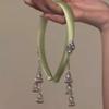 Satin Ethnic Style Hair Hoop Crystal Pearl Headband Creative Tassel Bell Hair Band  Decoration