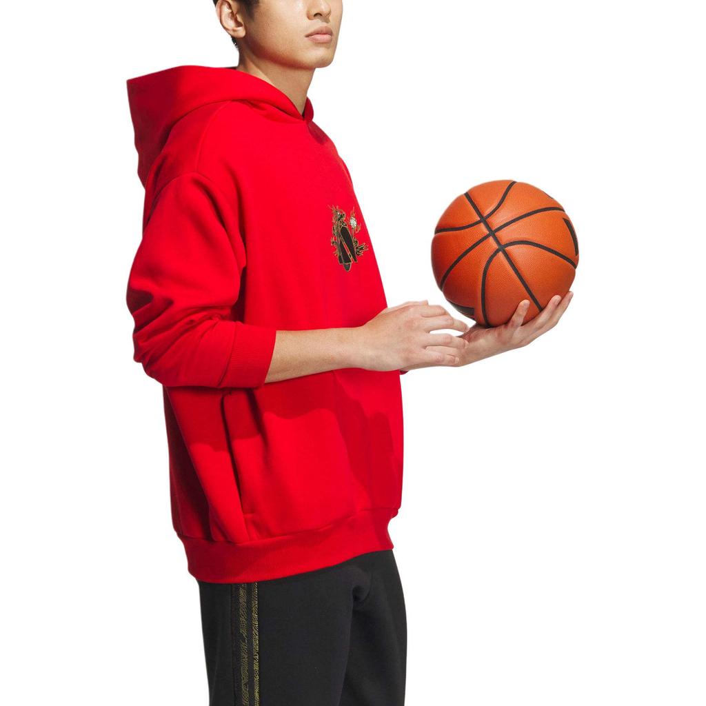 adidas Sudadera Originals FW23 Serie Año del Dragón CNY con Logotipo Estampado de Dragón Tops Unisex Rojo JE3500