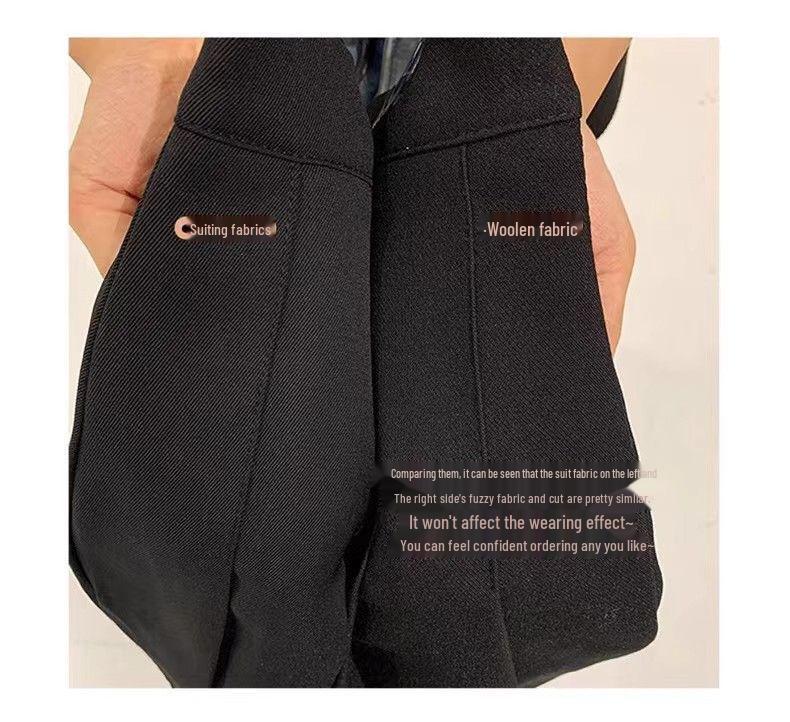 Women's High Waist Wool A-line Skirt: Slimming, Versatile, Black, Slit, Hip-Covering, Autumn/Winter 2025.