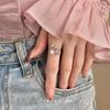 Elegant Women's Adjustable Sweet Pink Zirconia Bow Ring for Index Finger