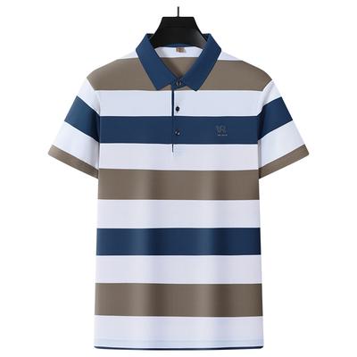 Kurzärmeliges Poloshirt, atmungsaktives Herren-T-Shirt aus reiner Baumwolle, Business-Casual-Top mit Reverskragen