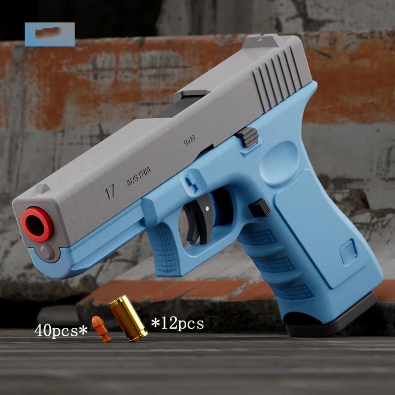 Pistol Gun Soft Bullet Gun With Blowback Single Shot And Shell Ejcetion Capability Blaster Outdoor Sports Shooting Game