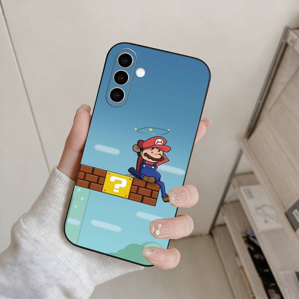 cartoon S-Super M-MarioS Bros Phone Case For Samsung Galaxy A73,A72,A71,A70,A53,A52,A51,Others Soft Black Cover